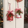 Holiday Wrought Iron Bell Bow Wind Chime Ornament for Tree Wall Door Hanging Decoration with Strong Metal Build