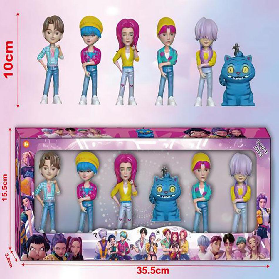 Kpop Demon Hunters Anime Doll Vinyl Toy Male Antagonist Character Model Vinyl Mask Set Clear Box Ornament Toy Birthday Gift