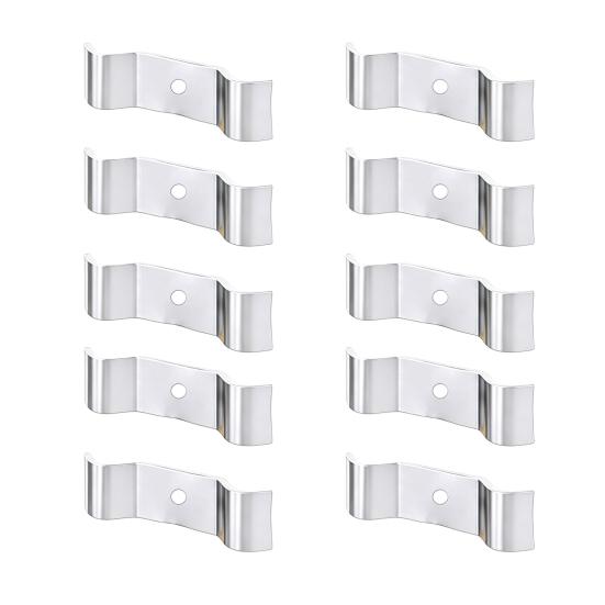 10Pcs Double Pole Fence Clamps Stainless Steel Double Pole Connector 10pcs серебряный