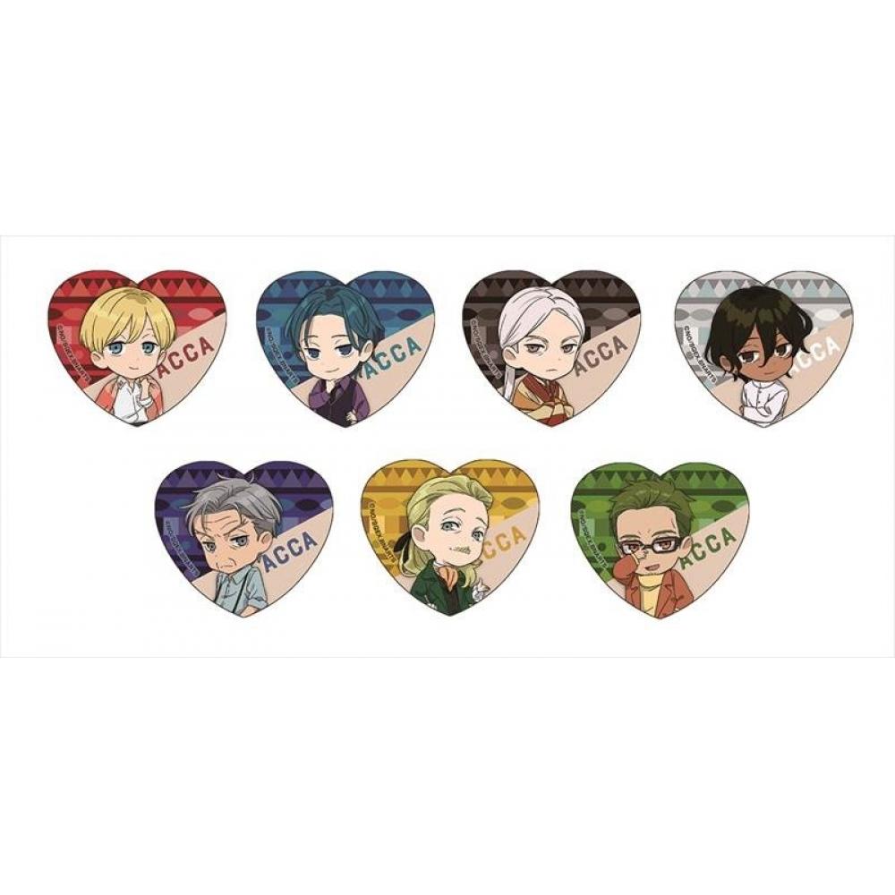 Medicos Acca  13 Ku Kansatsu Ka Acca  13 Territory Inspection Dept. Regards  Heart Type Lame Acrylic Badge 1box 7pcs