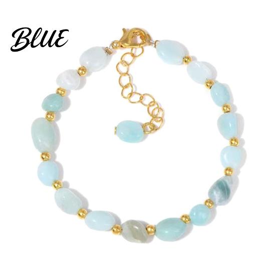 Durable Jewelry Women Bracelet Irregular Natural Stone Beads Adjustable Length