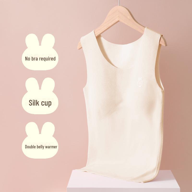 

Теплый жилет и бюстгальтер для девочек от начальной до средней школы - осень/зима M [recommended 50-70 catties] светло-желтого