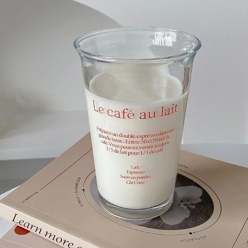 

Clear Glass Coffee Mugs with French Style, Heat-resistant Drinking Glasses for Espresso & Tea, Perfect Gift for Friends 350ml розовый