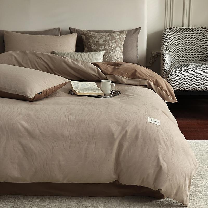 100 High-Grade Pure Cotton Four-Piece Set, Class A Maternal And Infant Grade Cotton Jacquard Quilt Set, Light Luxury Bedding Set