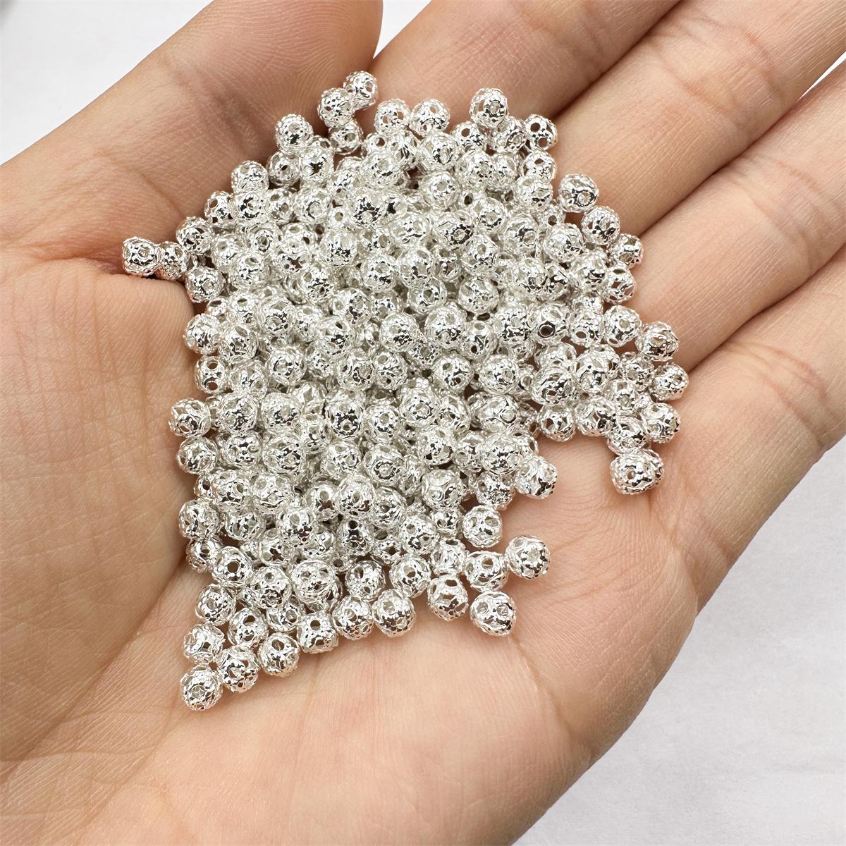 

Космічні розсипні намистини для DIY Neckalce Beacelet Hollow Charms Bead Silver Gold Plated 4-12mm 4mm срібний