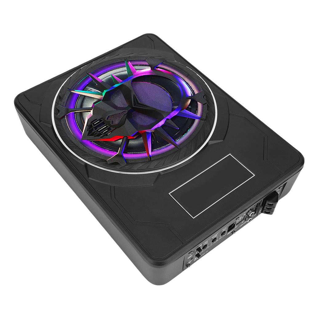 Subwoofer para Coche Alimentado Debajo del Asiento de 10 Pulgadas 800W Super Delgado Amplificador Incorporado Control Remoto Subwoofer Activo para Coche para