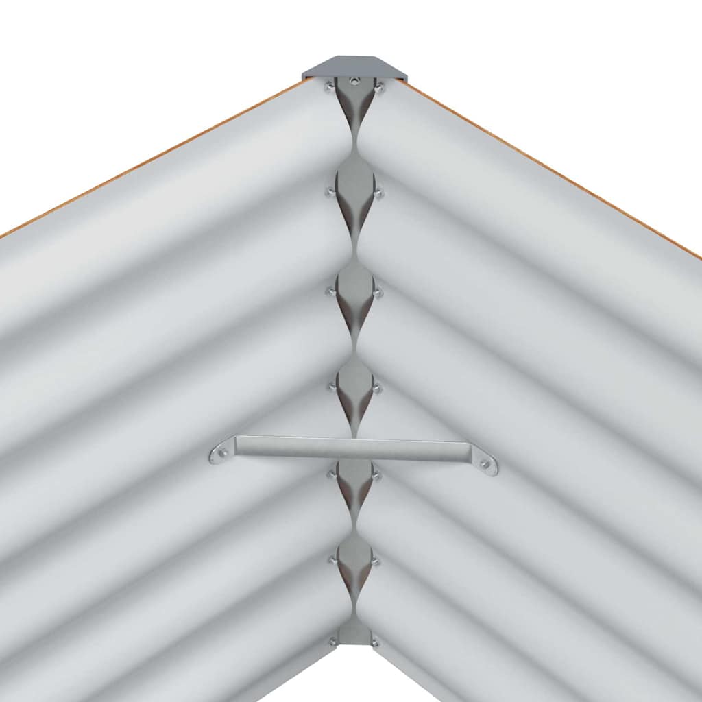 Raised Bed Light Brown 195 x 50 x 36 cm Galvanized Steel