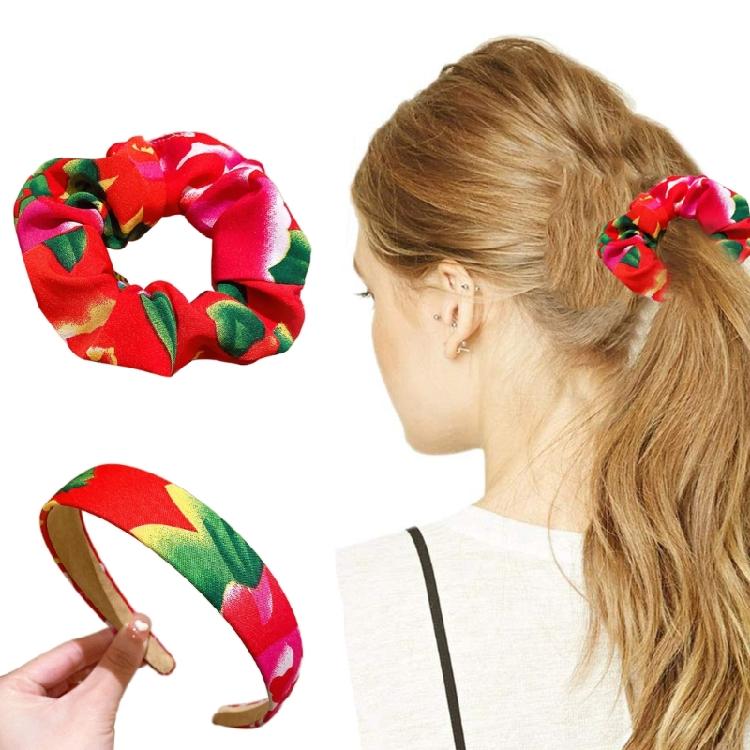 Wide Headband for Halloween Creative Scrunchie Floral Hair Tie Birthday Gifts