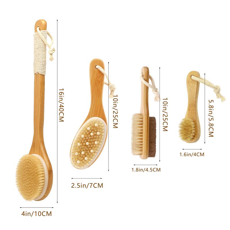 

Ally 4-Piece Boar Bristle Exfoliating Body & Facial Brush Set
