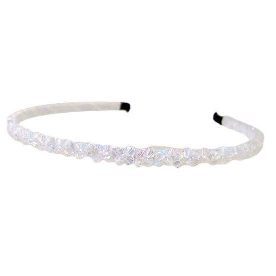 Rhinestone Headband Handmade Rustproof Metal Rhinestone Women Beaded Hair Hoop for Ceremonies