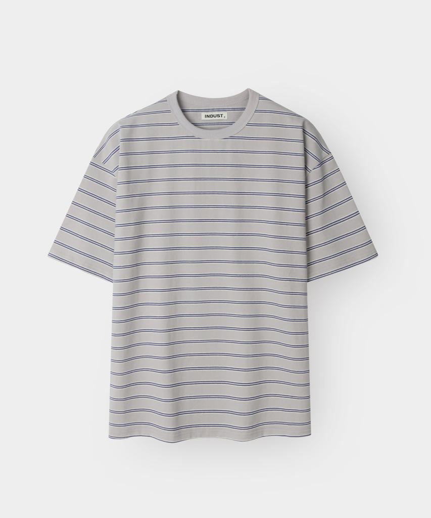 INDUST Striped Half T-Shirt_8 Colors (B Type)