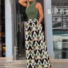 Summer Clothes Women Print Two-piece Set Smooth Sleeveless T-shirt, Wide Leg Pants Fashion Clothing