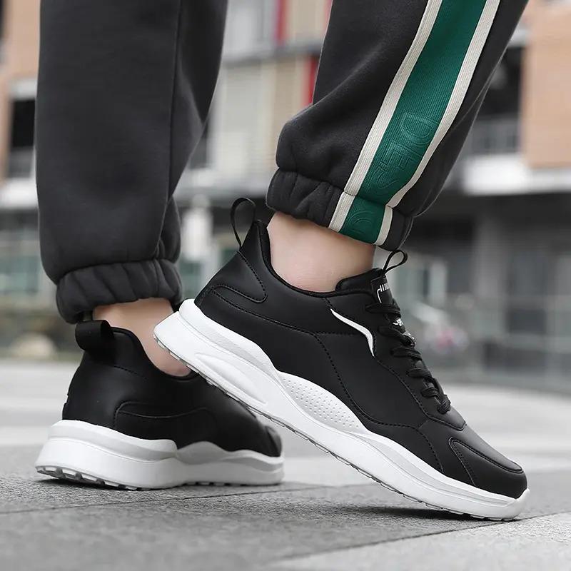 Zimowe Męskie Sneakersy Oddychające Ciepłe Skórzane Buty do Chodzenia Biegania z Futerkiem Outdoor Lekkie Antypoślizgowe Męskie Buty Śnieżne Sportowe