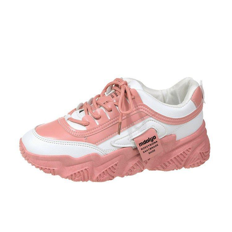 Dad Shoes Women's  Autumn New Rubber Soft Bottom Color Matching Wave Bottom Lightweight Casual Sneaker Children Mixed Batch