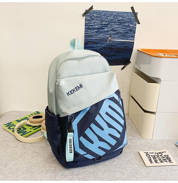 School bag high value letter backpack couple casual simple light commute fashion versatile large capacity