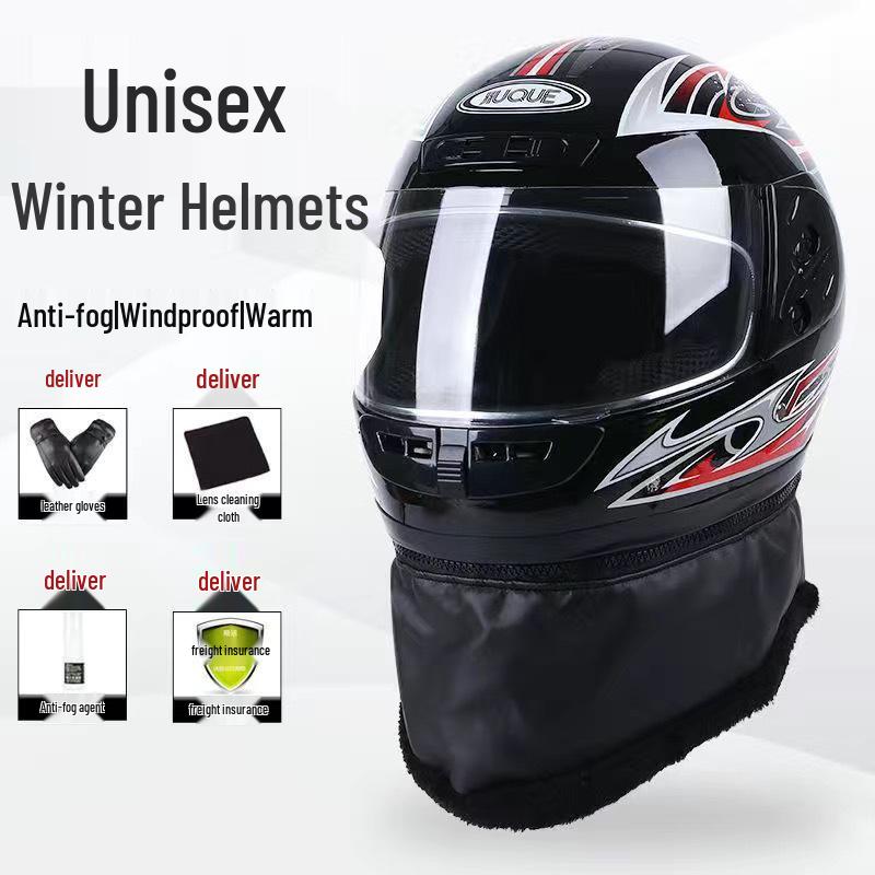 All-Season Warm Full Face Helmet - Anti-fog, Cold Protection for Men & Women Electric Scooter & Cycling
