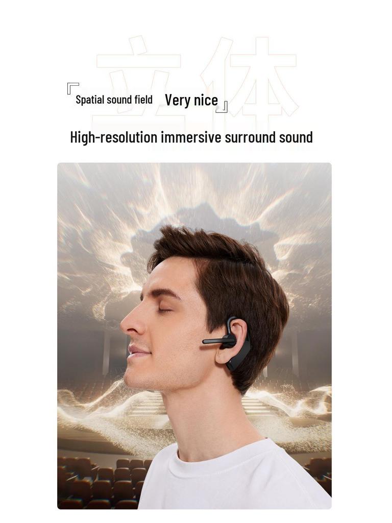 V10 Noise-Cancelling Bluetooth Ear Clip with Long Battery Life and Digital Display