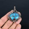 Tibetan Turquoise Pendant, 999 Copper Wire Wrapped Gemstone Jewelry, Handmade Tree Of Life Pendant, For Thanksgiving