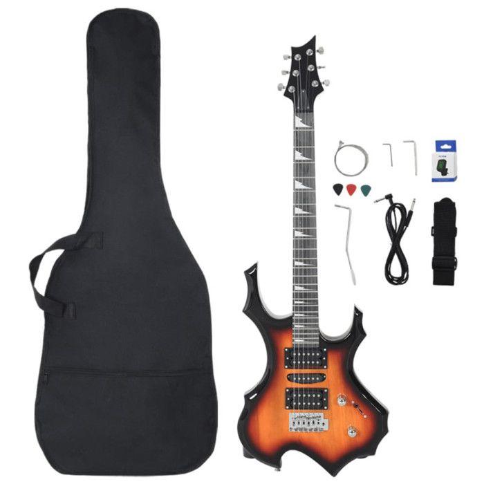 Guitare électrique pour débutants et sac marron et noir 4 4 39