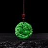 Green Jade Hand-Carved Fox Koi Hollow Jade Pendant Necklace Multicolor Chinese Amulet Women Man'S Lucky Jewelry Gift