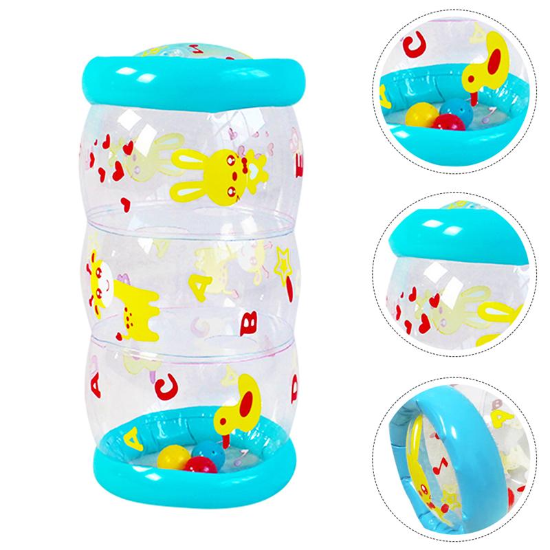 PVC Inflatable Bell Toys for Children Sturdy Inflatable Roller Plaything Colorful Crawling Roll Ball Toy for