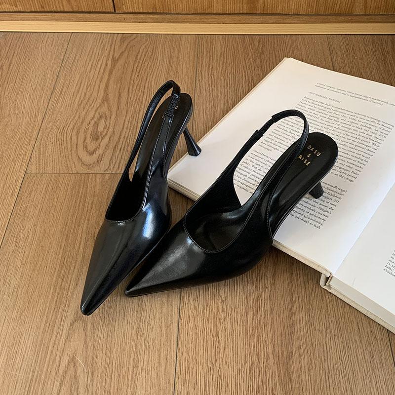 

Fashion Footwear Pumps Women High Heels Shoes Slingbacks Female Slides Shallow Fashion Pointed Toe Ladies Heeled Sandals Shoes lady 35