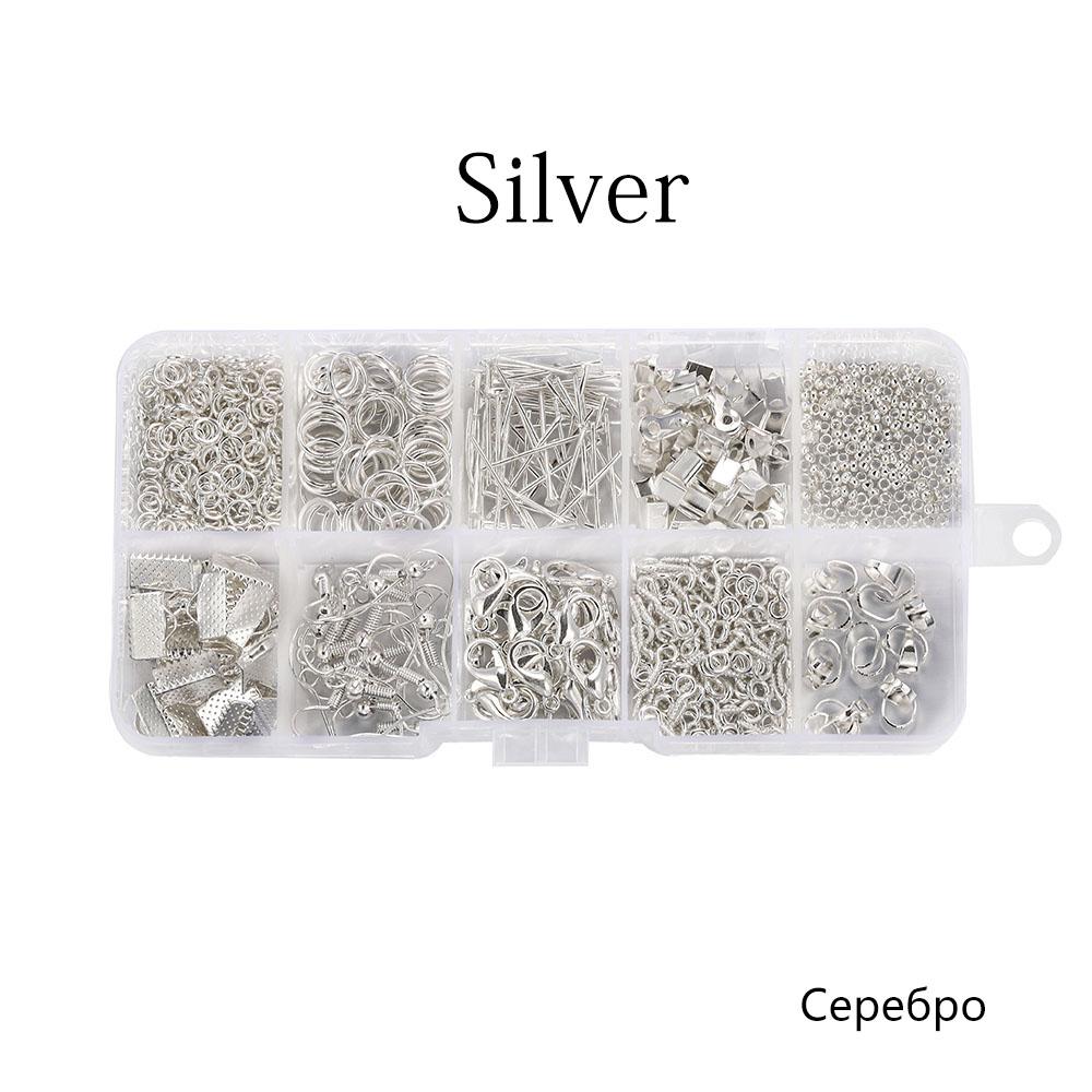 970Pcs Jewelry Making Sets Jump Rings Eye Pins Lobster Clasp Charm Connectors Earring Hooks For DIY Jewelry Making Supplies Kits