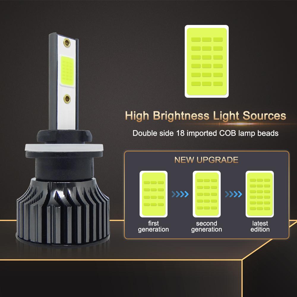 2PCS 100W H8/H9/H11/880/881/5202/ 9006/HB4/9005/HB3 Ice Blue Light Car LED Fog Light Bulbs, Plug and Play Auto Replacement LED Bulbs