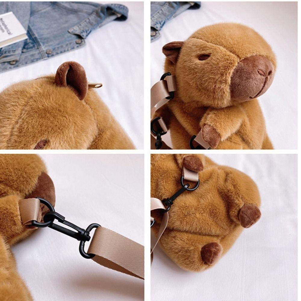 Capybara Cartoon Batoh Cartoon Students School Bag Plyšová crossbody kabelka Capybara Travel