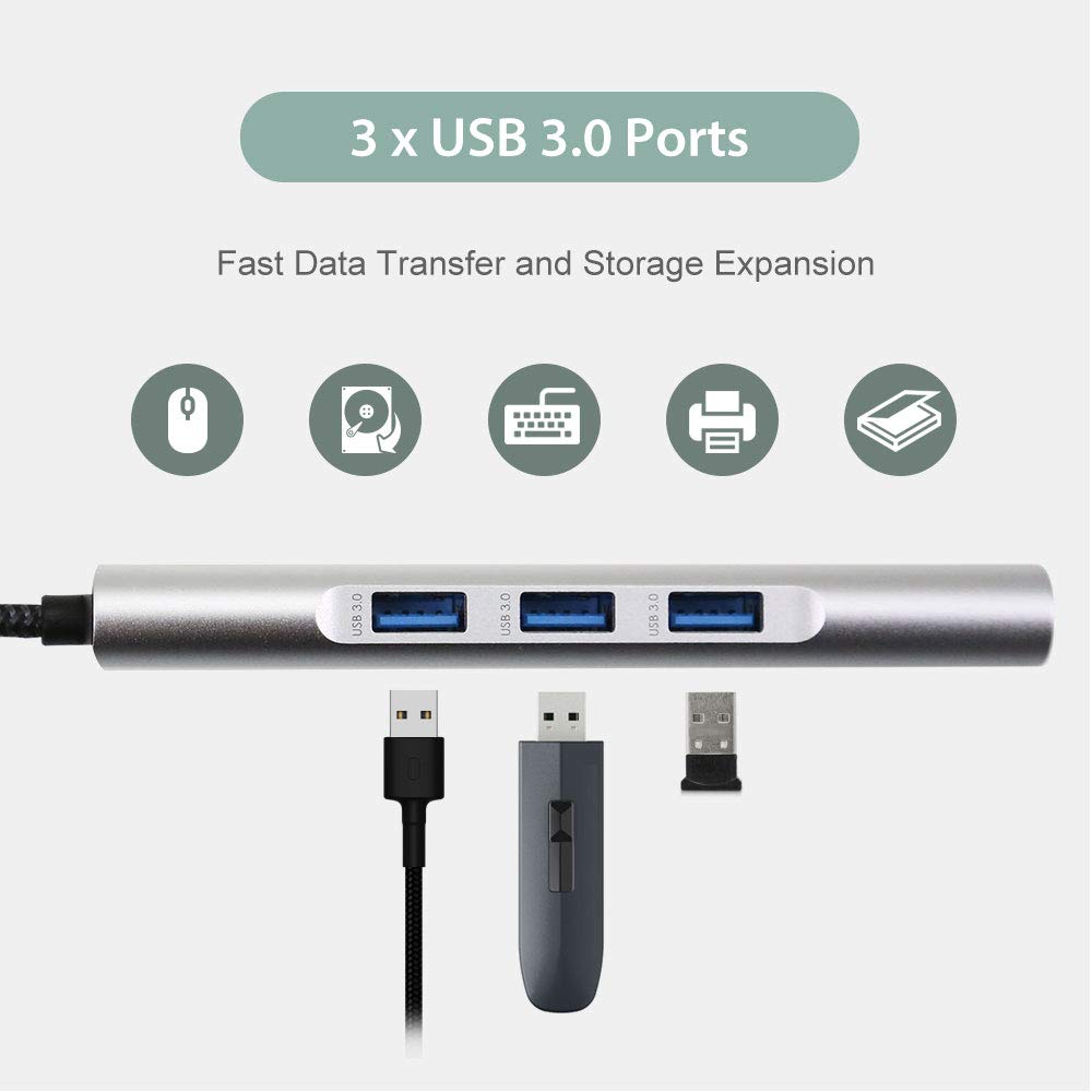 Hub USB Opro9 Porturi USB Mufă audio de alimentare 4K și pentru MacBookPro și alte computere Type-C 9-în-1 Multi-hub 3.0 3, compatibil/HDMI/USB-C