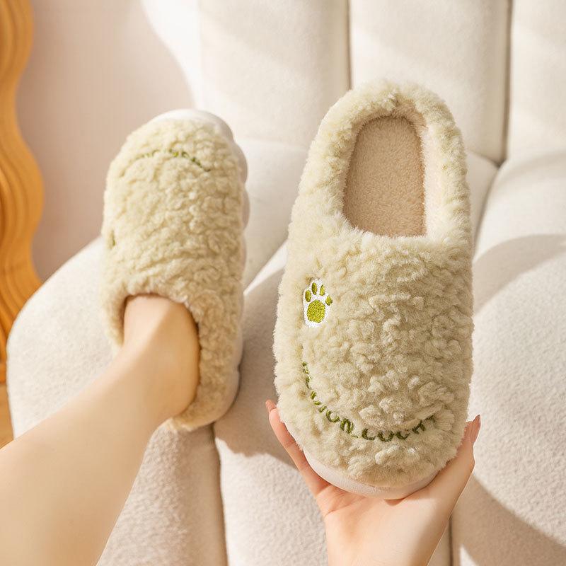 Cixi cotton slippers for spring, autumn and winter indoor home use non-slip confinement shoes thick-soled warm couple