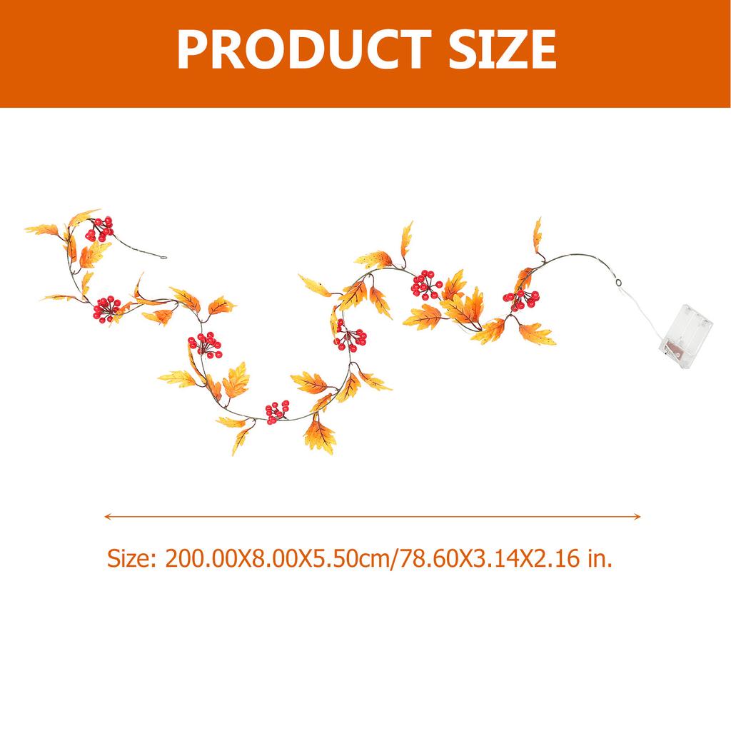 Maple Leaves String Light 20LED 2 Meters Simulated LED Leaf Lights Thanksgiving Fall Festival Decorations Fall Garland Home