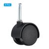 PATIKIL 2 Inch Swivel Stem Casters, 6 Pack Nylon 360 Degree Insert Swivel Stem Wheels with Brake for Chair Shelf Furniture Replacement, Black
