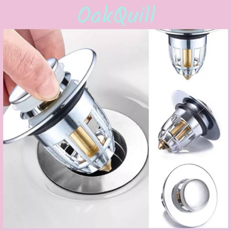 Sleek Silver Sink Drain Pop-up Core Anti-clogging Modern Bathroom Solution