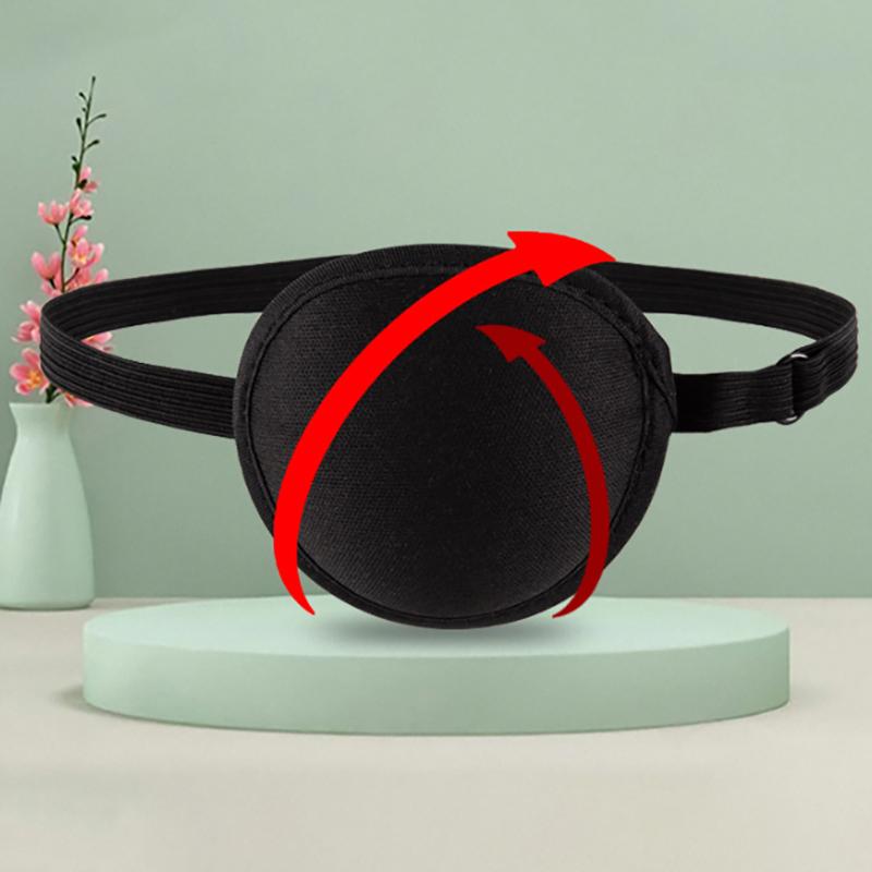 Pirate Eye Patch Unisex Black Single Eye Patch Øyelapp One Eye Vaskbar Justerbar konkav øyelapp Kid Pirate Cosplay kostyme
