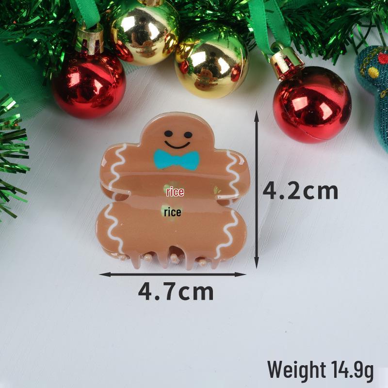 Shining Girl Christmas Hair Clips: Snowflake, Tree & Gingerbread Shark Clip