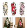 Christmas Stairway Swag with Lights Holiday Artificial Ornament for Stairs Dining Room Front Door Background Wall Living Room