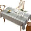 Jacquard Table Flag Imitation Cotton And Linen Fringed Tablecloth, Rectangular Coffee Table Dining Table Cloth Cover Lace
