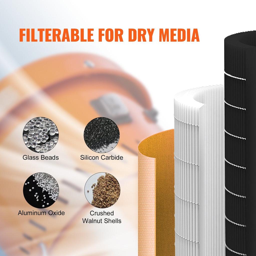 Dust Collection System: 1450W Dust Collector Media Reclaimer with 1.8 Gallon Capacity - Universal Fit for Sandblaster Cabinets and Media Blasters