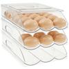 3 Tier Auto Rolling Egg Holder Kitchen Refrigerator Egg Storage Box Keep Fresh Stackable Household Countertop Organizer