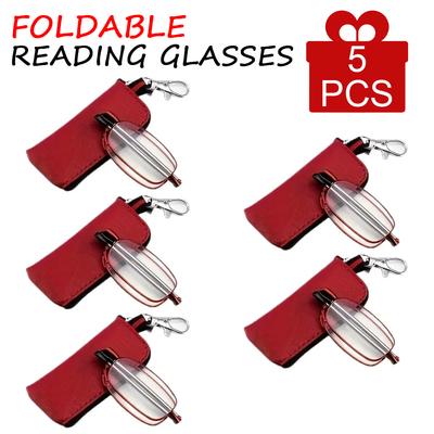 Faltbare Lesebrille mit Blaulichtfilter, Retro Unisex Taschendesign, Tragbare Brille für Damen und Herren