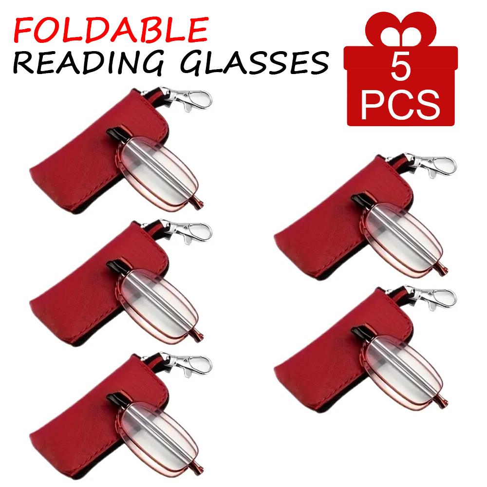 Faltbare Lesebrille mit Blaulichtfilter, Retro Unisex Taschendesign, Tragbare Brille für Damen und Herren