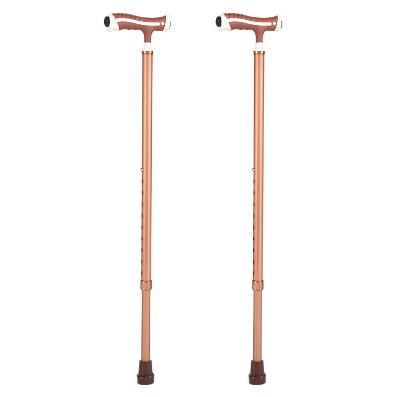 Super Light Durable Foldable Adjustable Modern Rubber Tip Aluminum Alloy Telescopic 1-section Cane Elderly 250 lb Capacity коричневый
