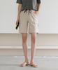 Ppaeppae Elastic String Label Patch Pocket Cargo Shorts