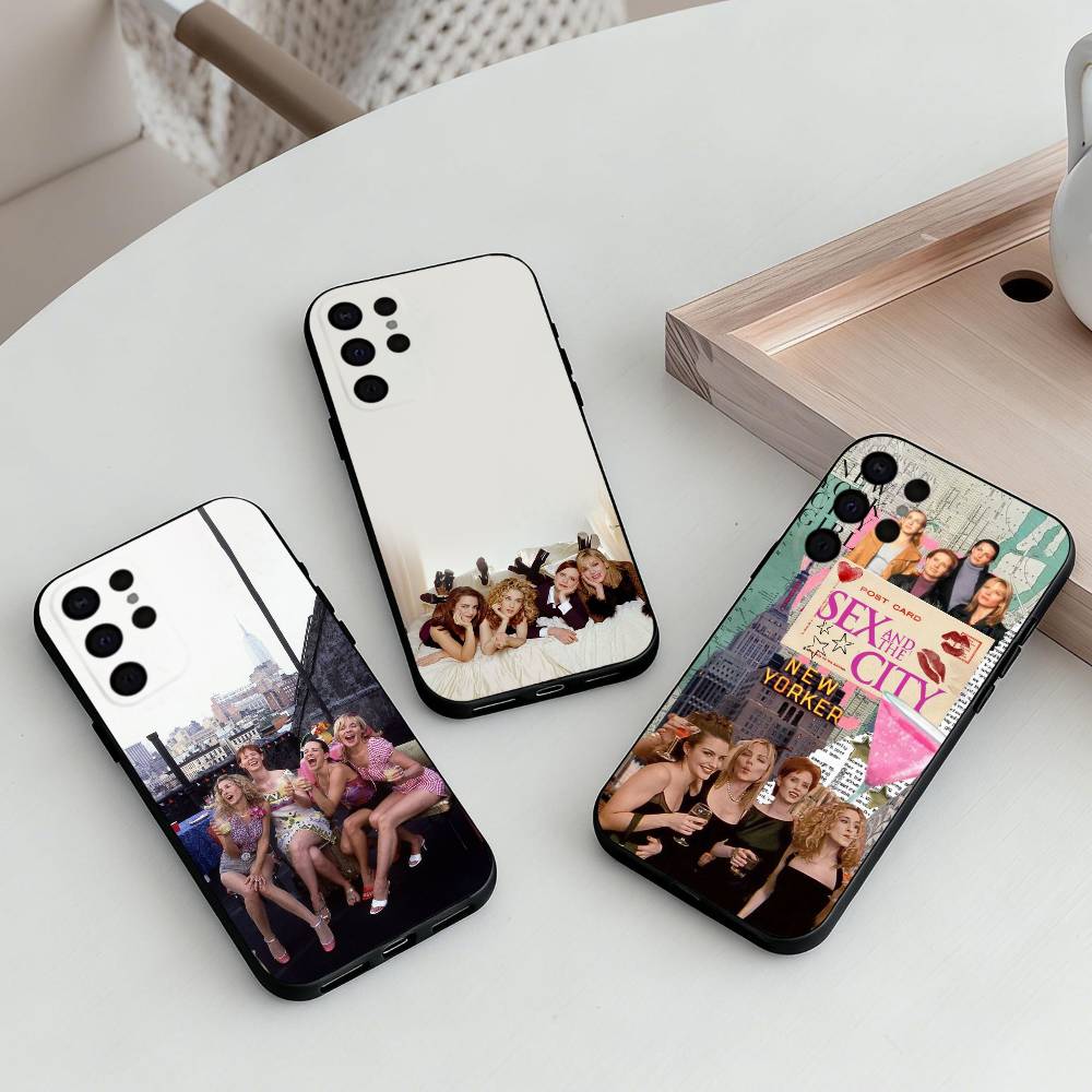 S-Sex and the City Phone Case For Samsung S25,S24,S21,S22,S23,S30,Ultra,S20,Plus,Others Soft Black Cover