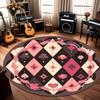 Vintage Pokerkarte Design Runde Bodenmatte Teppiche Teppiche Heimdekoration Rutschfest Waschbar Luxus Teppiche für Wohnzimmer