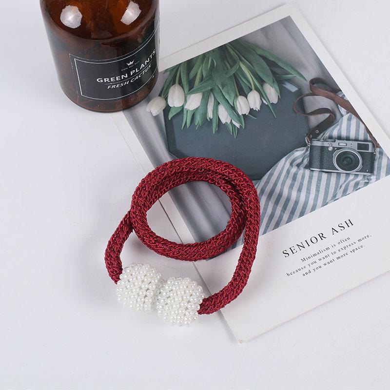 Pearl Magnetic Curtain Tieback Buckle - No-Punch Tie Rope Accessory