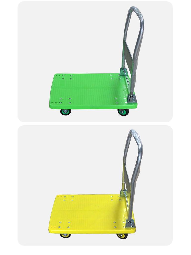 Foldable Silent Four-Wheel Hand Truck Cart for Warehouse & Shopping