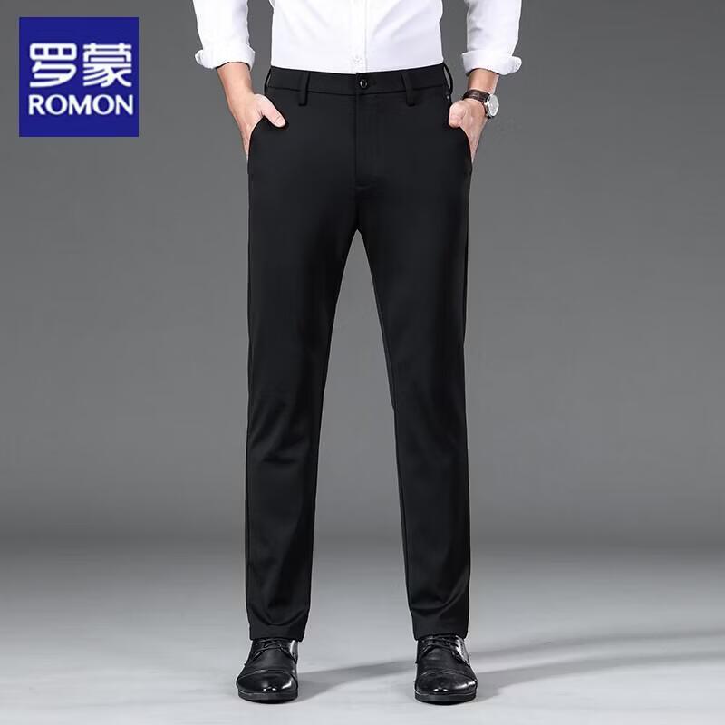 

Romon Men s Summer Slim Straight Business Casual Trousers 32