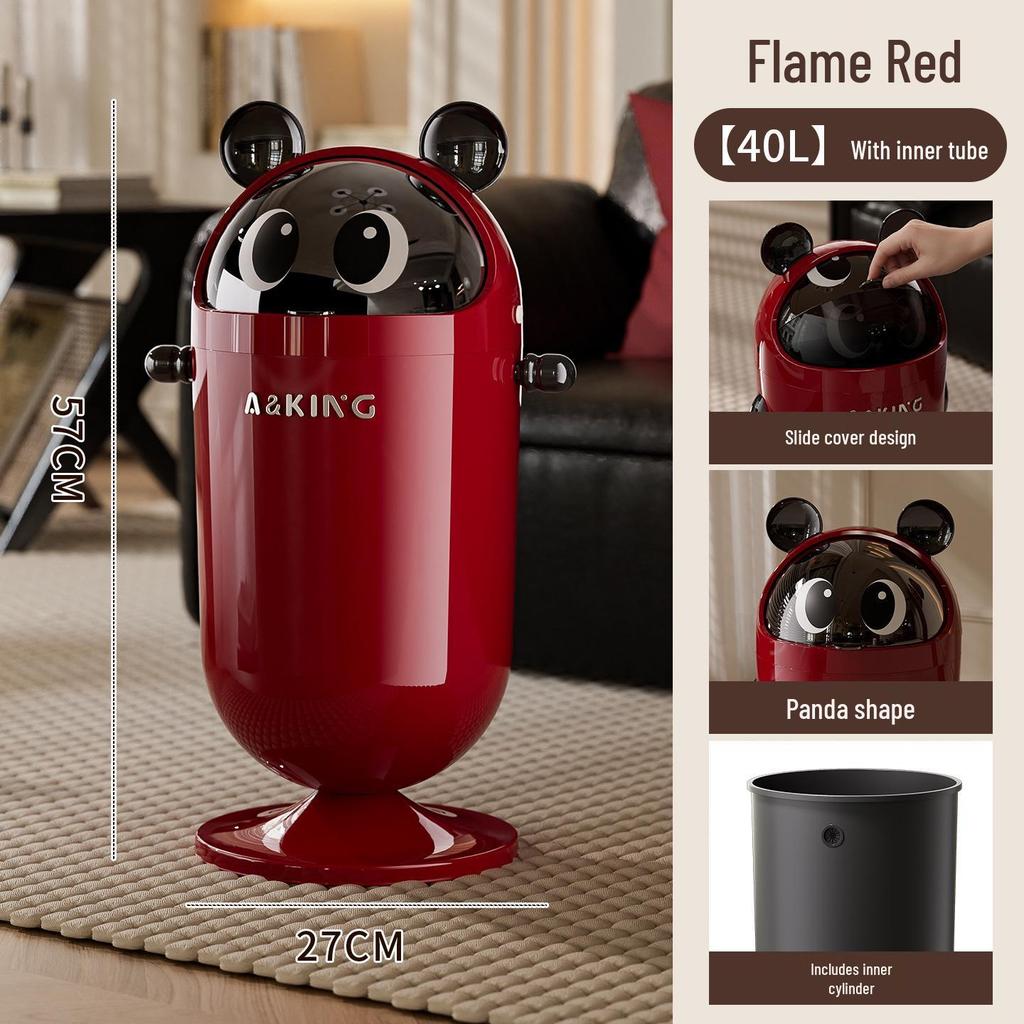 2026 High-End Large Capacity Trash Can with Wheels & Flip Lid for Living Room/Bedroom